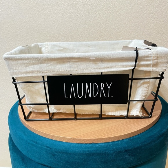 Rae Dunn Other - ✔️SOLD✔️LAUNDRY Rae Dunn black metal wire storage basket